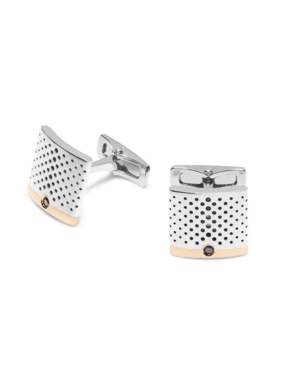 BARAKA Men's Cufflinks White and Rose Gold 750% Black Diamonds PS313001BRDN00006
